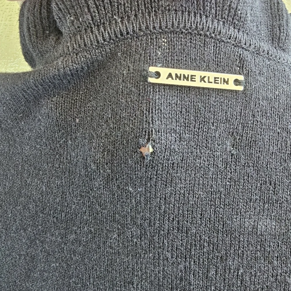 Annie Klein XL Casual Black Top with Sheer Polka Dot Sleeves - Picture 12 of 12
